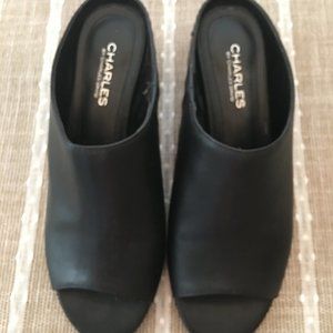 Charles David - Black Mules Sandals Sz 8